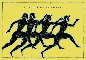 Race, illustrasjon fra History of Greece av Victor Duruy, utgitt 1890 (digitalt forbedret bilde) av American School