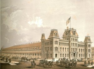 Railroad Depot, fra Chicago Illustrated, med litterære beskrivelser av James W. Sheahan, utgitt av Jevne & Almini, Chicago, 1866-67 av American School