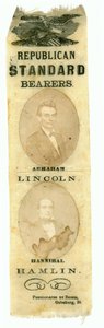 Republican Standard Bearers, Abraham Lincoln og Hannibal Hamlin, 1860 (trykt tekstil) av American School