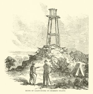 Ruinene av fyret på Morris Island, juli 1863 av American School