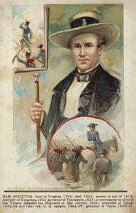 Sam Houston (farget litografi) av American School