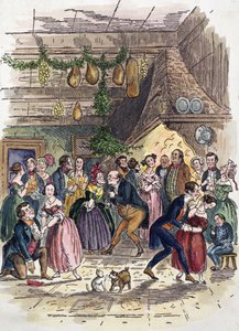 Scene fra A Christmas Carol, av Charles Dickens av American School