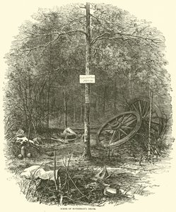 Scene av McPhersons død, juli 1864 av American School
