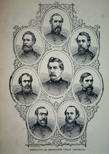 Syv portretter av fremtredende generaler fra unionshæren (litho) av American School