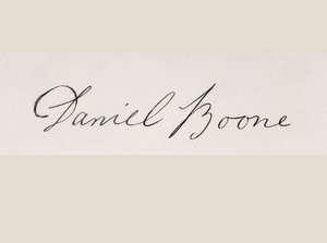 Signatur av Daniel Boone av American School
