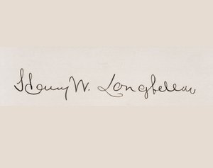 Signatur av Henry Wadsworth Longfellow av American School
