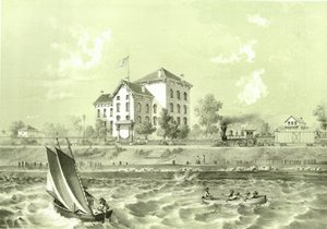 Soldiers Home, fra Chicago Illustrated, med litterære beskrivelser av James W. Sheahan, utgitt av Jevne & Almini, Chicago, 1866-67 av American School