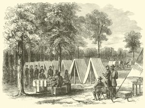 Soldater som stemmer for president, september 1864 av American School