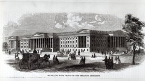 South and West Fronts of the Treasury Extension, fra 
