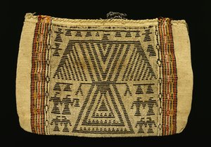 Oppbevaringspose, Potawatomi, ca. 1890 (bomullsgarn og ullgarn) (se også 340992) av American School