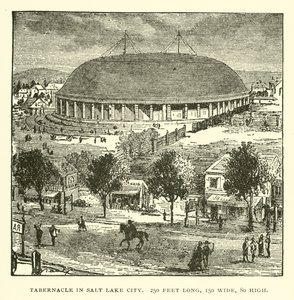 Tabernaklet i Salt Lake City, 250 fot langt, 150 meter bredt, 80 fot høyt av American School