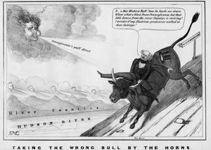 Å ta feil okse ved hornene, utgitt av John Childs, New York, ca. 1840,