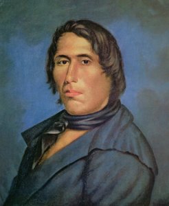 Tecumseh (1768-1813) (olje på lerret) av American School