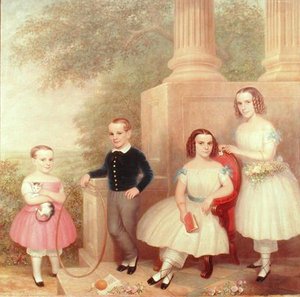 The Abeel Children, ca. 1852-55 (olje på lerret) av American School