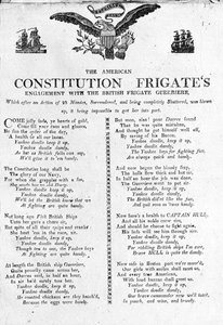 The American Constitution Fregates Engagement with the British Fregate Guerriere (trykk) av American School