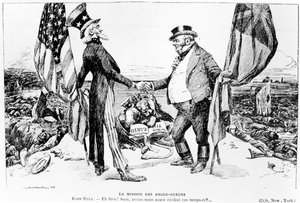 The Anglo-Saxons Mission, illustrasjon fra Le Rire, 1899