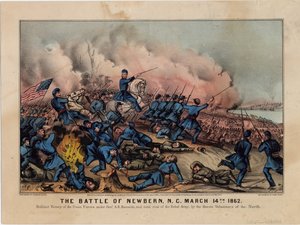 Slaget ved Newbern, N.C., 14. mars 1862, pub. av Currier & Ives, ca. 1862