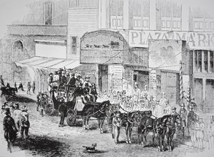 Butterfield Overland Mail Coach, publisert i Harper's Weekly av American School