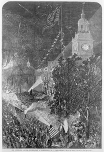 The Centennial Fourth: Illumination of Independence Hall, Philadelphia, fra 