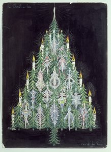 Juletreet (wc og gouache) av American School