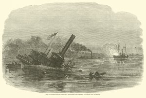 Den konfødererte Ram Albemarle angrep de føderale kanonbåtene utenfor Plymouth, oktober 1864 av American School