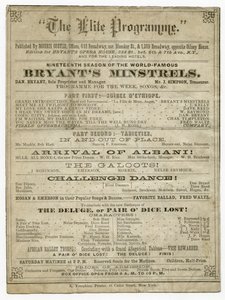 Eliteprogrammet for Bryants Opera House, utgitt av Morris Coster av American School