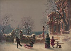 Den første snøen, 1877 (trykk) av American School