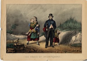 The Fruits of Inmperance, pub. av Currier & Ives, 1870 av American School