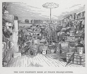 The Lost Property Room ved politihovedkvarteret (litho) av American School