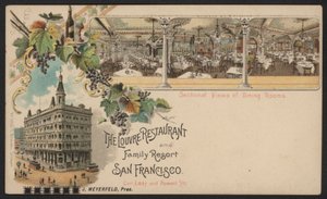 Louvre Restaurant and Family Resort, San Francisco (farget gravering) av American School