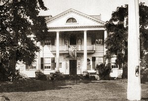The Morris-Jumel Mansion, New York City, 1915 (sepia tone dyptrykk) av American School