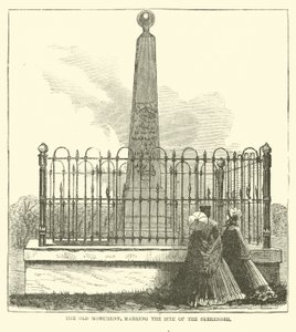 Det gamle monumentet, som markerer stedet for overgivelsen, juli 1863 av American School