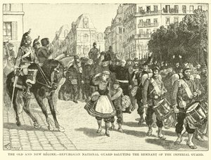 Det gamle og nye regimet, den republikanske nasjonalgarden som hilser resten av den keiserlige garde av American School