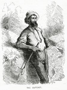 The Outcast, illustrasjon for en spillehistorie, A Community of Outcasts, fra Appletons Journal, 23. mars 1872 av American School