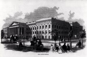 Patentkontoret, fra 'Harper's New Monthly Magazine', 1859 av American School