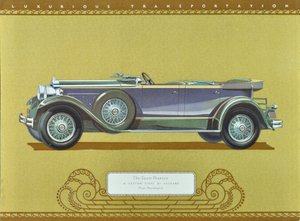 Sport Phaeton, en spesialbygd åtter av Packard, utgitt 1930 (fargelitografi) av American School