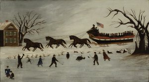 Suffragettene tar en sledetur, 1870-90 av American School