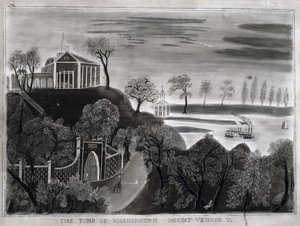 The Tomb of Washington, Mount Vernon, Va., etter 1807 (grafitt på sandpapir) av American School