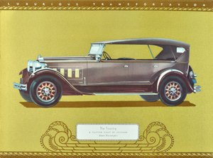 Touring, en spesialbygd åtter av Packard, utgitt 1930 (fargelitografi) av American School