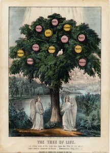The Tree of Life, pub. av Currier & Ives, 1870 av American School
