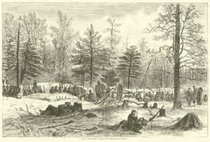 The Wilderness, scene for Wadsworths død, mai 1864 av American School