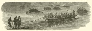 Fremrykningen av Sedgwicks korps som krysser Rappahannock, april 1863 av American School