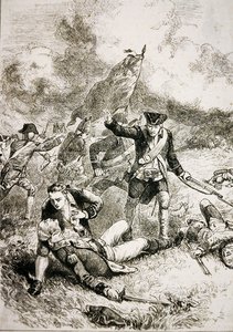 Døden til major John Pitcairn fra de britiske marinesoldatene i slaget ved Bunker Hill av American School