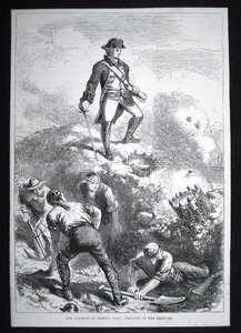 Forsvaret av Breed's Hill, Prescott i redutten (litho) av American School