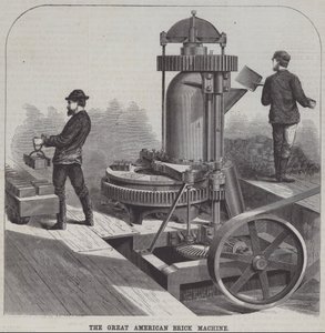 Den store amerikanske mursteinsmaskinen (gravering) av American School