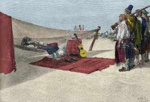 Piraten Sir Henry Morgan rekrutterer menn til Panama-angrepet rundt 1670. "" Book of pirates Buccaneers and Marooners of the Spanish Main"" av Howard Pyle av American School