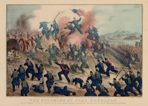 Stormingen av Fort Donelson, pub. av Currier & Ives, 1862 av American School