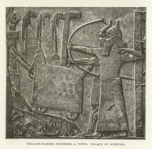 Tiglath-Pileser stormer en by, Palace of Nineveh av American School