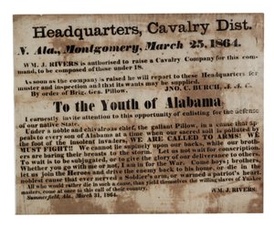 Til ungdommen i Alabama: Vi roper til våpen! (rekruttering bredside), 25. mars 1864 av American School