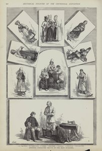Tradisjonelle svenske kostymer, Centennial Exposition, Philadelphia, Pennsylvania, USA av American School